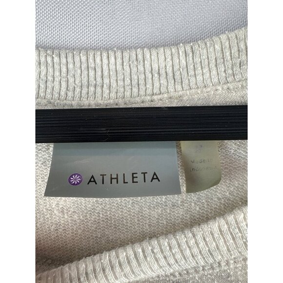 Athleta Womens Light Gray Long Sleeve Sweatshirt Medium - Picture 2 of 5